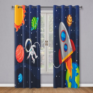 Cortina Temática Astronauta 3.00x2.20 Ou Kit 3 Almofadas Quarto Infantil Menino Divertido em Oferta na Shopee