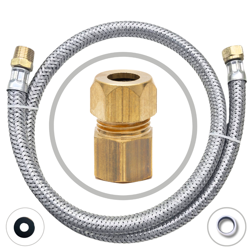 Kit Instalação Gás Encanado Mangueira 80 cm + Adaptador Fêmea em Oferta na Shopee