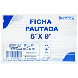 Ficha Pautada 6x9 (229 x 153 mm) com 100 Fichas - Animativa em Oferta na Shopee