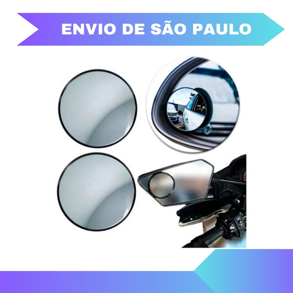 Espelho Retrovisor Convexo Auxiliar Vidro 5cm Carro Moto em Oferta na Shopee