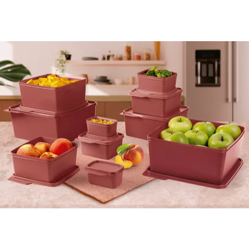 Tupperware Kit Basic Line Rosa Clássico Conjunto 4 Peças