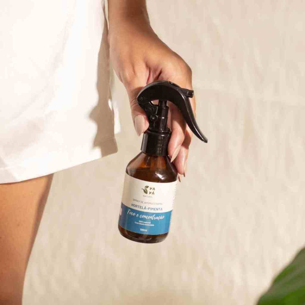 Home Spray Óleo essencial - Foco Concentração Hortelã Pimenta Peppermint Yayá Natural, 100ml