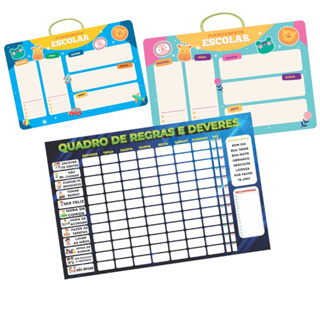 Quadro de Incentivo Infantil e Planejamento Escolar MDF 3mm - Regras e Deveres + Lápis Apagador em Oferta na Shopee
