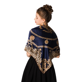 Lenço Cetim Cabeça Pescoço de Seda Super Moda Padrão Retrô estampa de leopardo 90cm x90cm Varias Cores em Oferta na Shopee