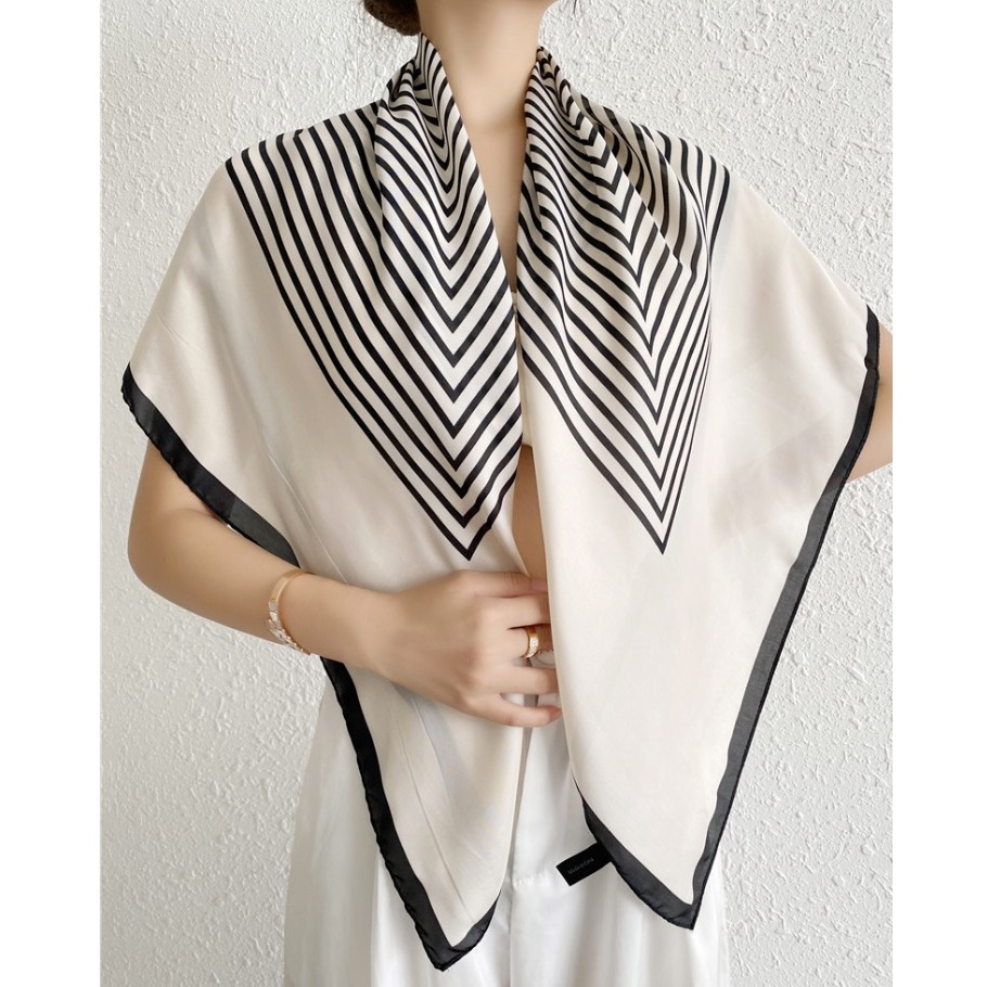 Lenço Cetim Bandana Cachecol Seda Colorido Echarpe Lenço para Praia 90cmx90cm Lenço Grande