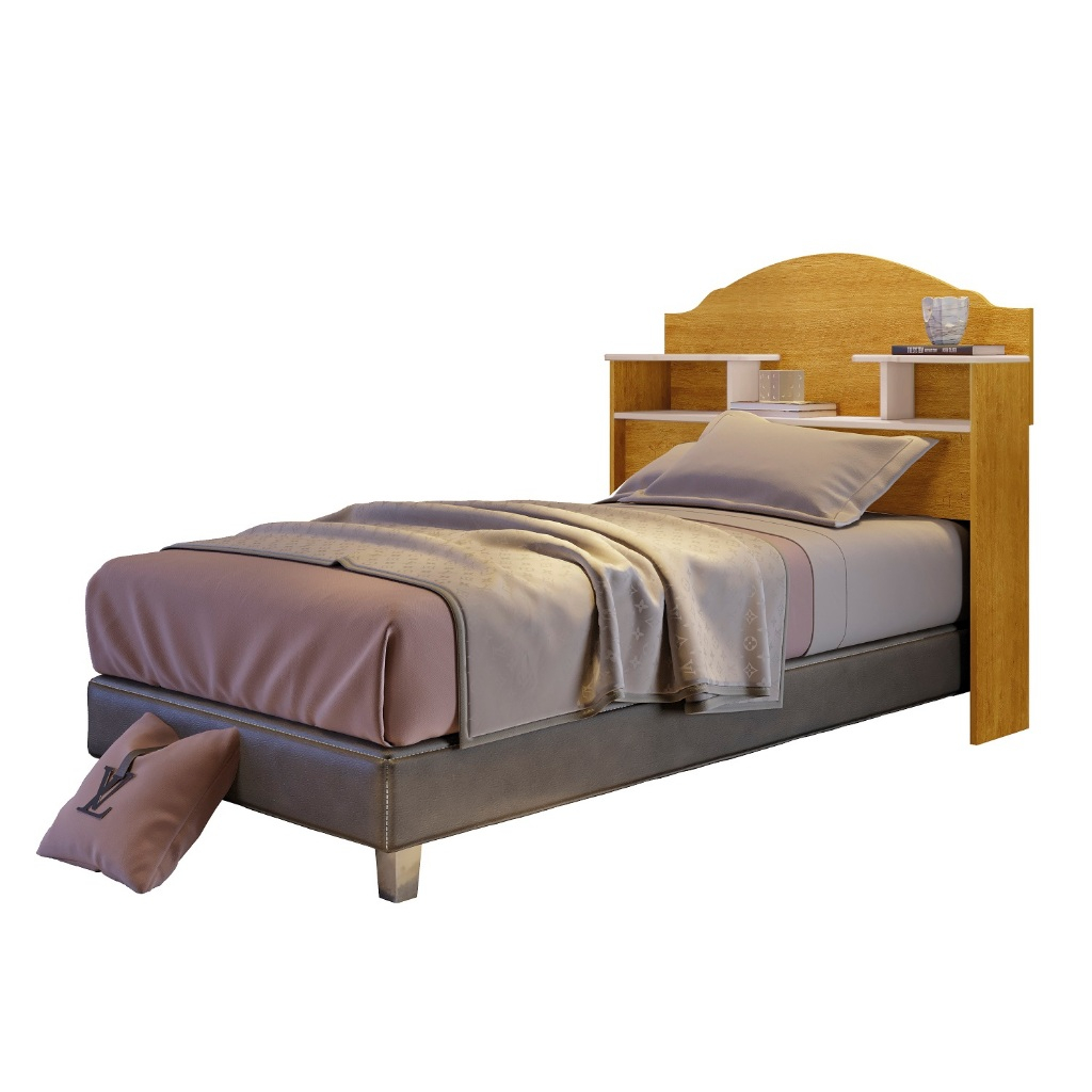 Cabeceira Solteiro para Cama Box 2 Nichos Evelyn; Cabeceira Solteiro; Cabeceira Box