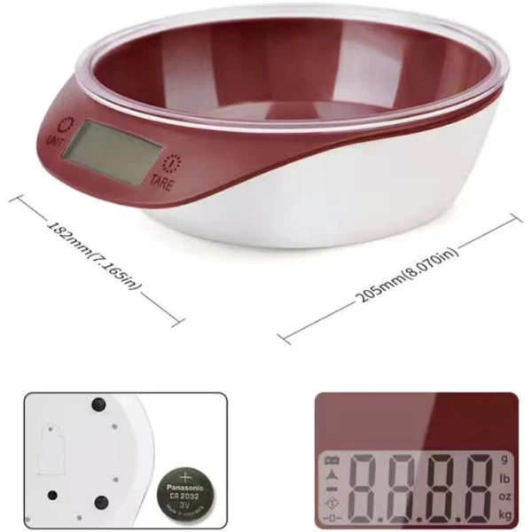 Balança eletrônica de cozinha com tigelas - precisão de 1g a 5kg MH-506 em Oferta na Shopee