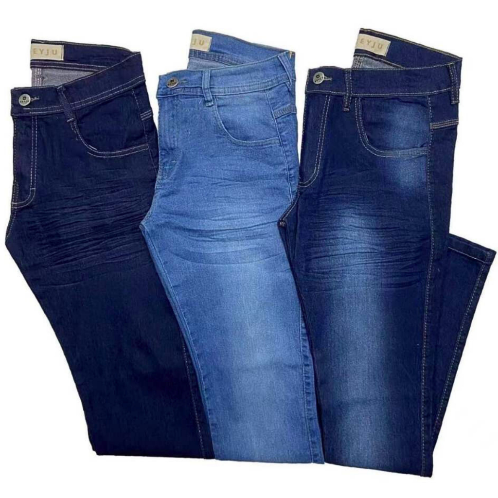 Kit 3 Calças Jeans Masculina Tradicional - Calça Direto da Fábrica
