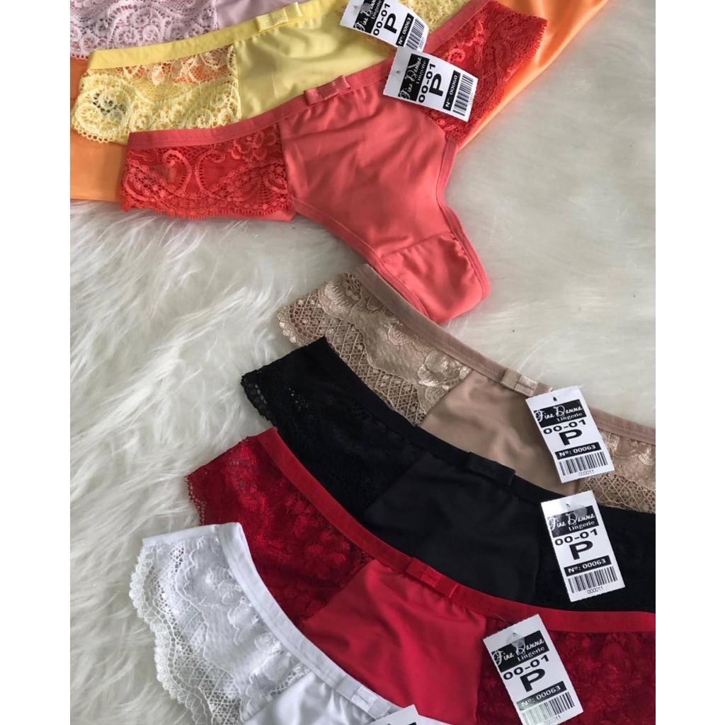 KIT 5 CALCINHAS FIO DUPLO CONFORTO DIA A DIA