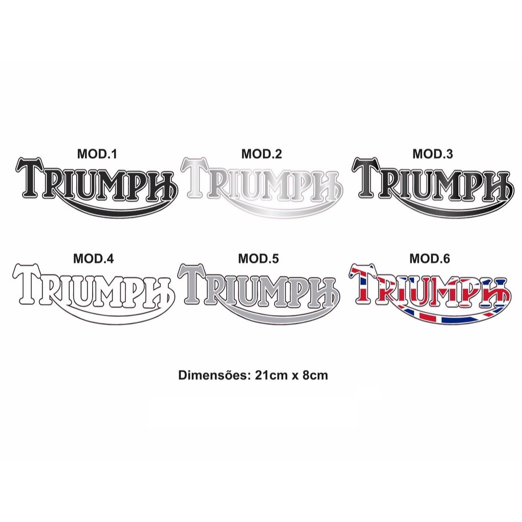 Adesivo Triumph Motorcycle Motos Modelos Valor Unitário