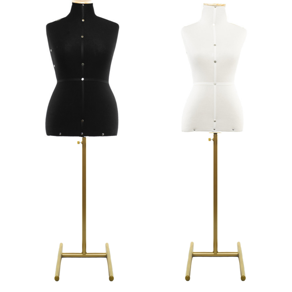 1 Manequim Busto Feminino costura moulage Vitrine Loja Com Pedestal H Dourado