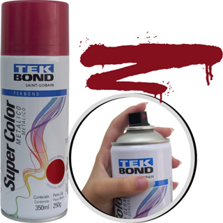 Tinta Spray Super Color Vermelho Metálico 350ml Tekbond em Oferta na Shopee