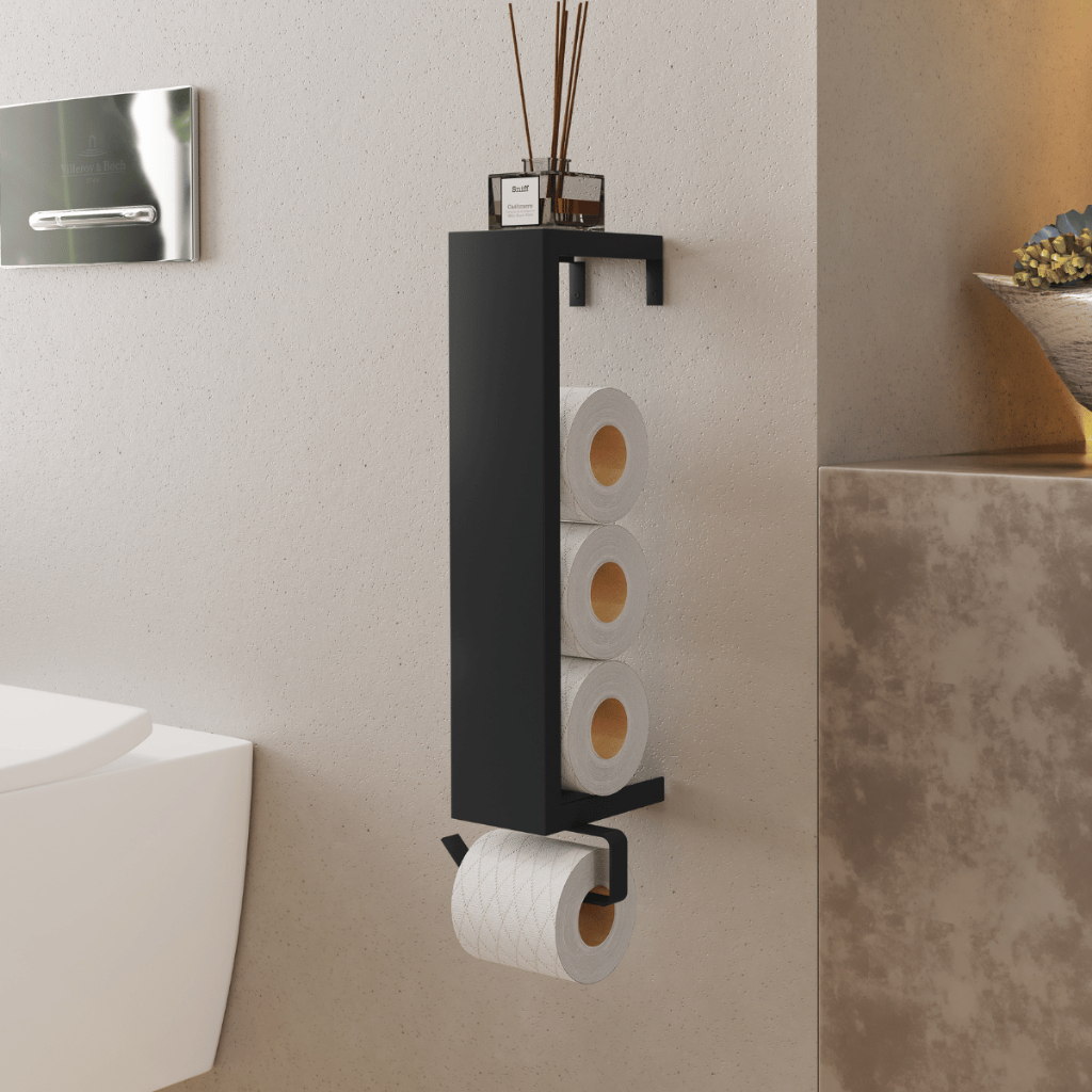 Porta Papel Higiênico De Parede Suporte Para Papel Industrial Suporte de Papel Higiênico Preto Aço