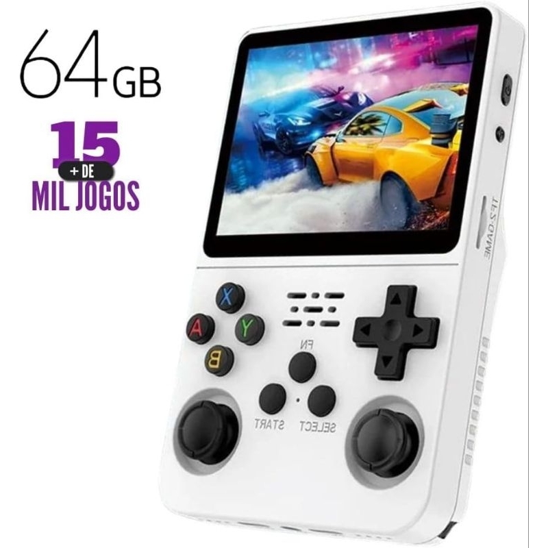 R35S Vídeo Game Portátil Tela IPS 3.5 64GB 15 Mil jogos R35S