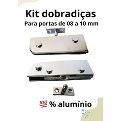 Kit dobradiça Pivotante Instalação de Portas de Vidro temperado / Blindex 08 e 10mm sem fechadura-FACIL INSTALAÇÃO