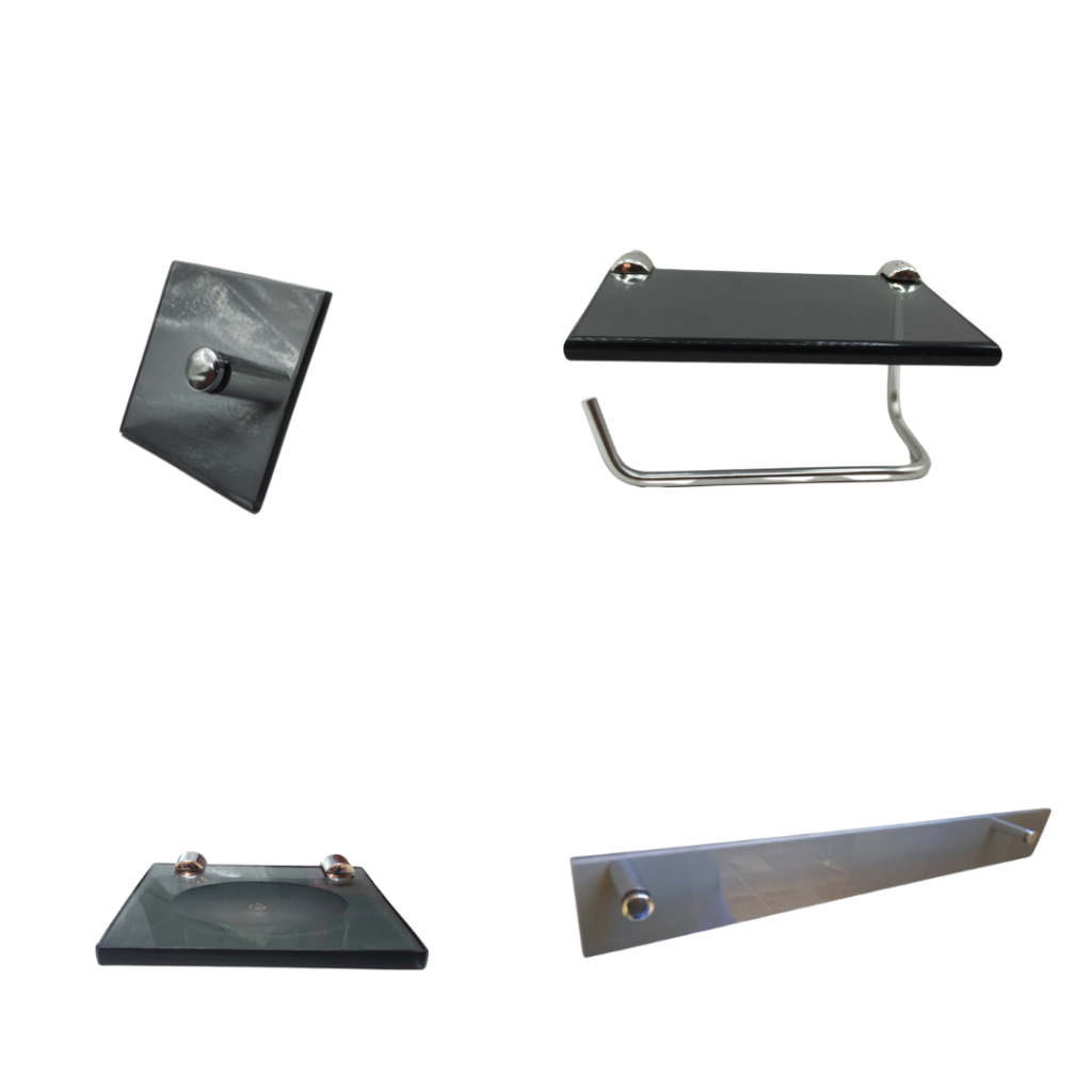 kit banheiro 4 pçs. 1 toalha rosto 1 base 14 cm x 10cm 1 saboneteira reta e um toalha banho 50 cm