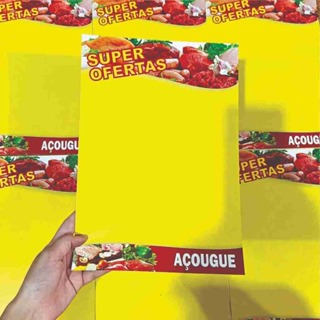 Cartaz Açougue 33x22 Cm - Papel Duplex 250g - 100 Un em Oferta na Shopee