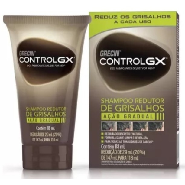 Shampoo para Cabelos Grecin Control Gx Just For Men Redutor De Grisalhos