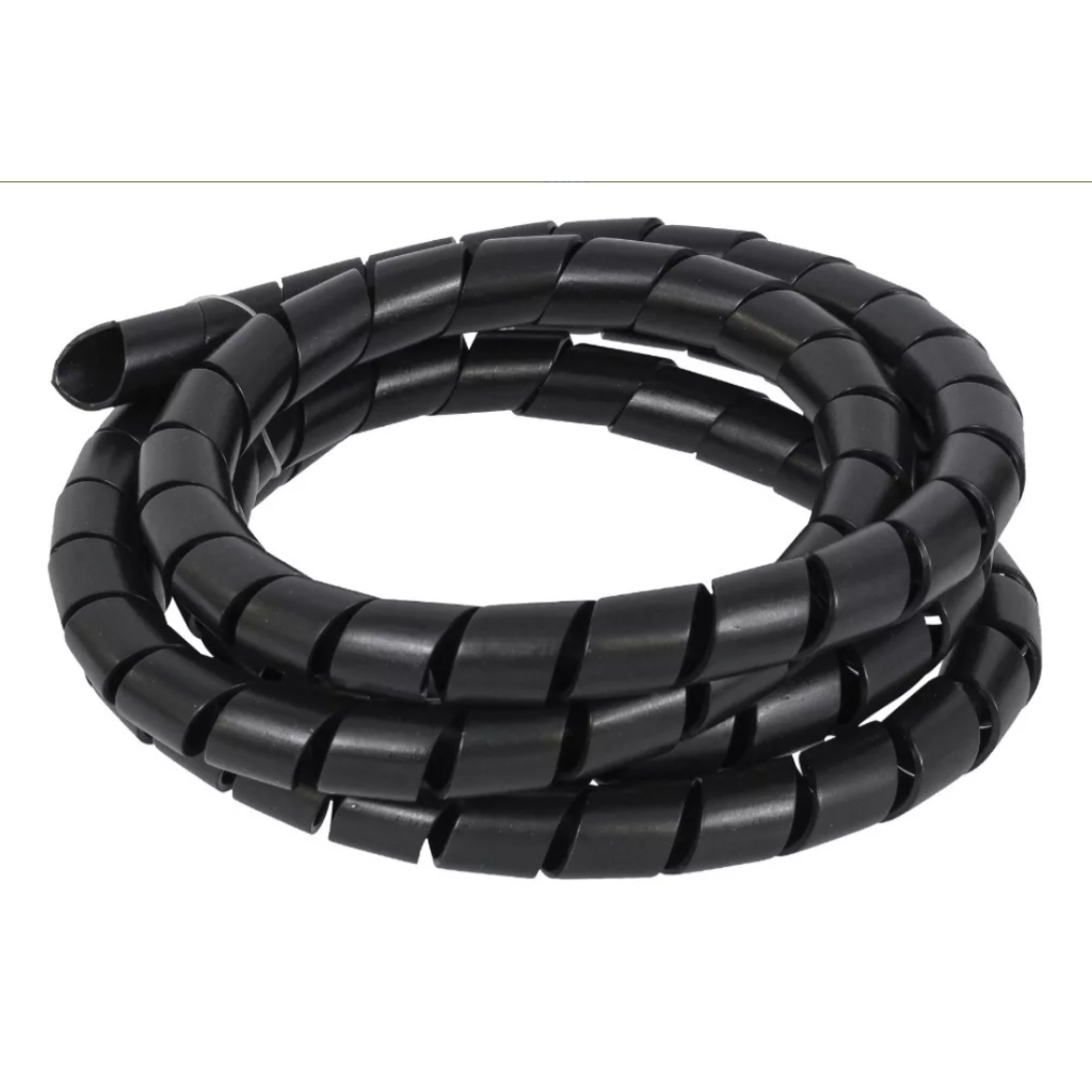 Organizador De Fios Cabos Espiral 3/4 Preto 2,00 Metros