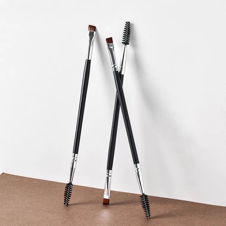 Kit 3 Pincel Duplo P/Henna Chanfrado Com Escovinha 2221 Sobrancelha Design Rena