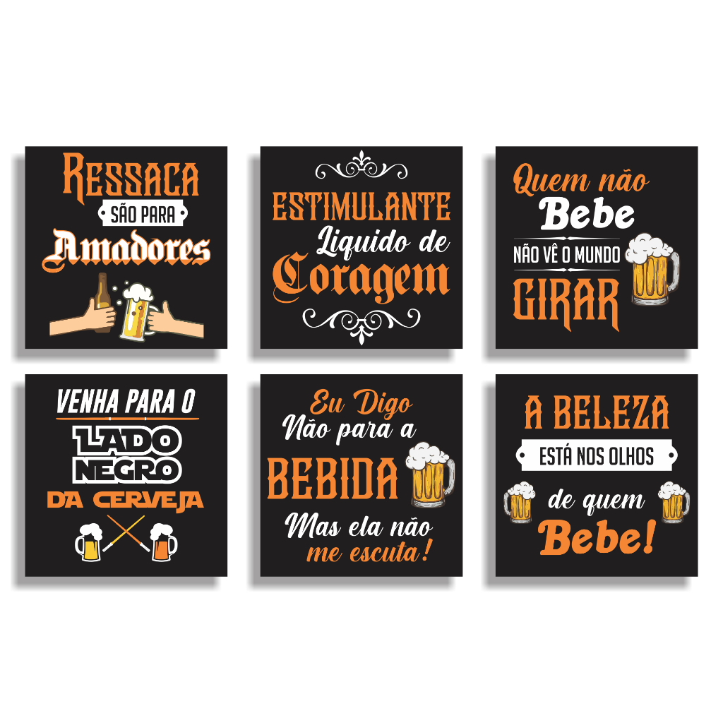 Porta Copo Madeira Imã Bolacha Cerveja Bar Boteco Heine..