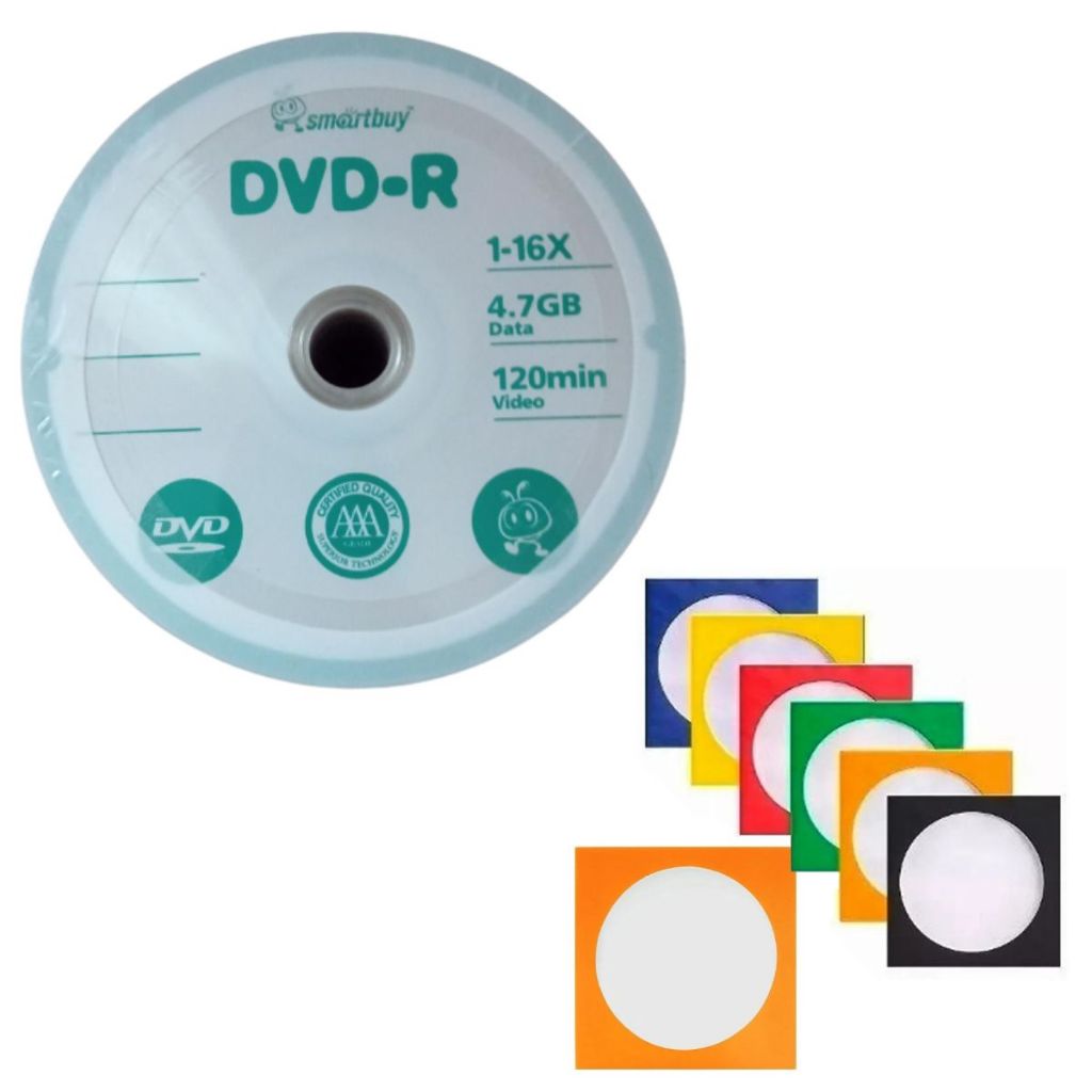 10 unidades de Mídia Virgem DVD-R Nos Envelopes Smartbuy Grava Jogo Ps2