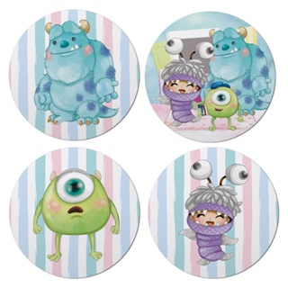 240 Unidades Adesivos Redondos Monstros S.A Baby Fundo Azul E Rosa Diversos Personagens em Oferta na Shopee