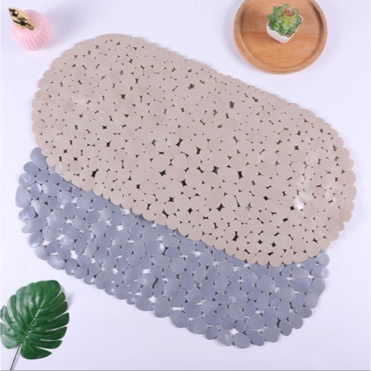 Tapete Banheiro Box Antiderrapante Silicone Com Ventosa 33X67CM Pedra
