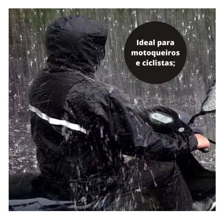 Capa De Chuva Conjunto Completo Motoqueiro Motoboy Com Faixa Refletiva