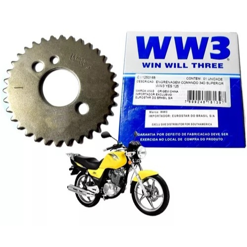 Engrenagem do comando superior 34 dentes Yes 125 2004 até 2008 GJB — imagem 2 de 2