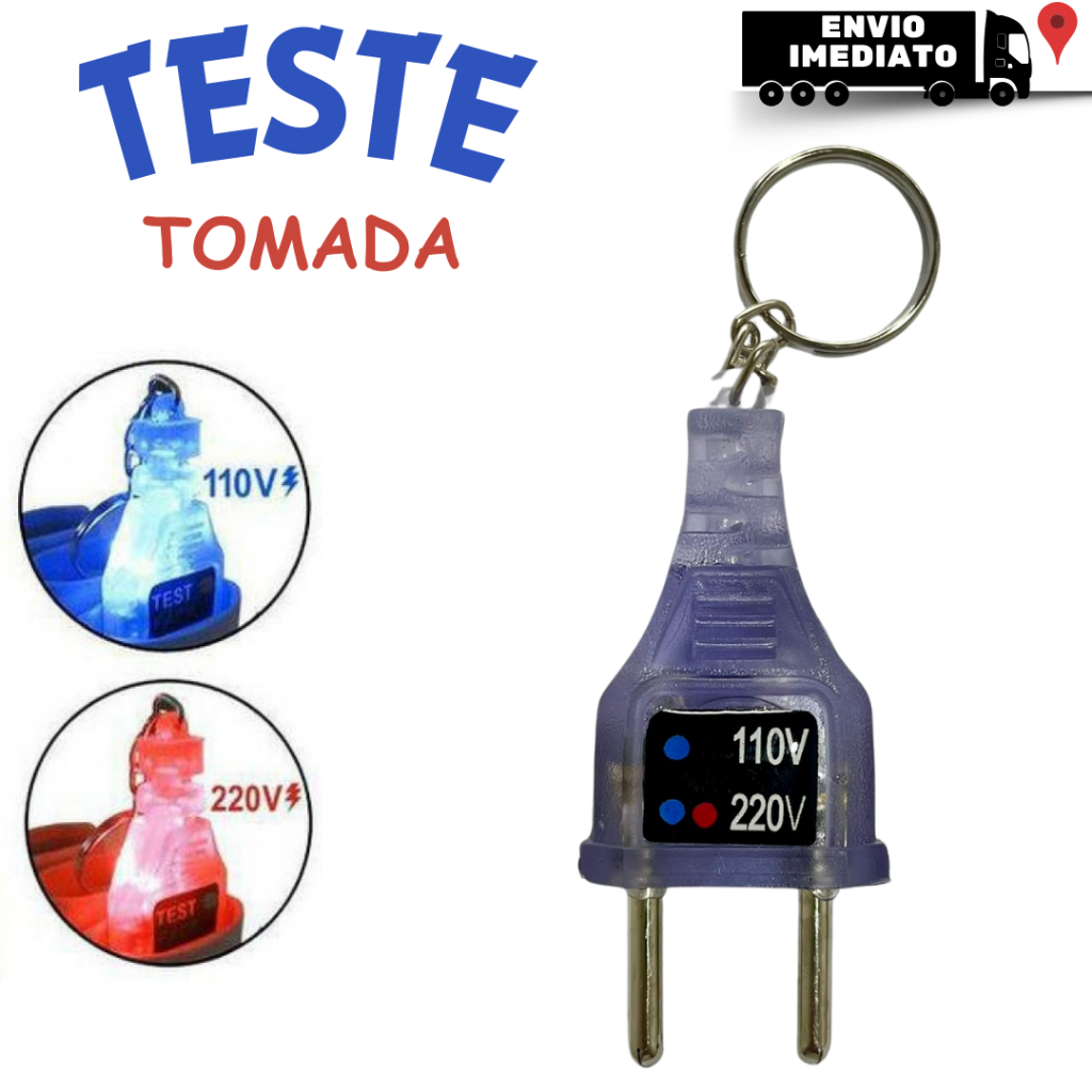 Teste identificador de Tomada 110V 220v Chaveiro Multimetro COMPACTO — imagem 2 de 2