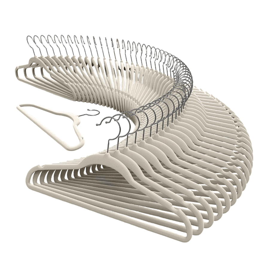 Kit 30 Cabides De Veludo Slim Antideslizante Ultrafino Para Roupa