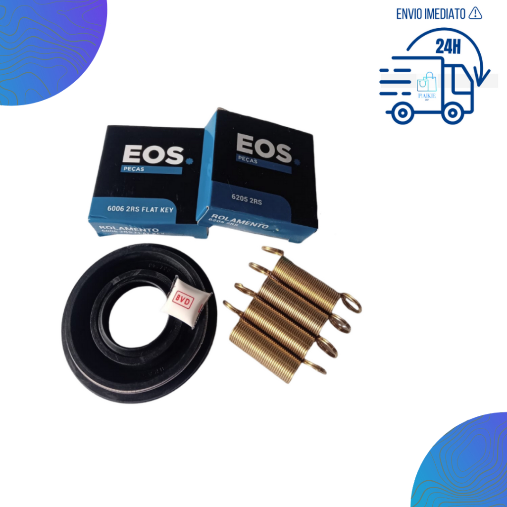 Kit Retentor E Rolamentos Lavadora Electrolux Mola Lte12 Ltc12 LF80 LF75 LT12 LTE09 LQ75 LTR10 LTC10