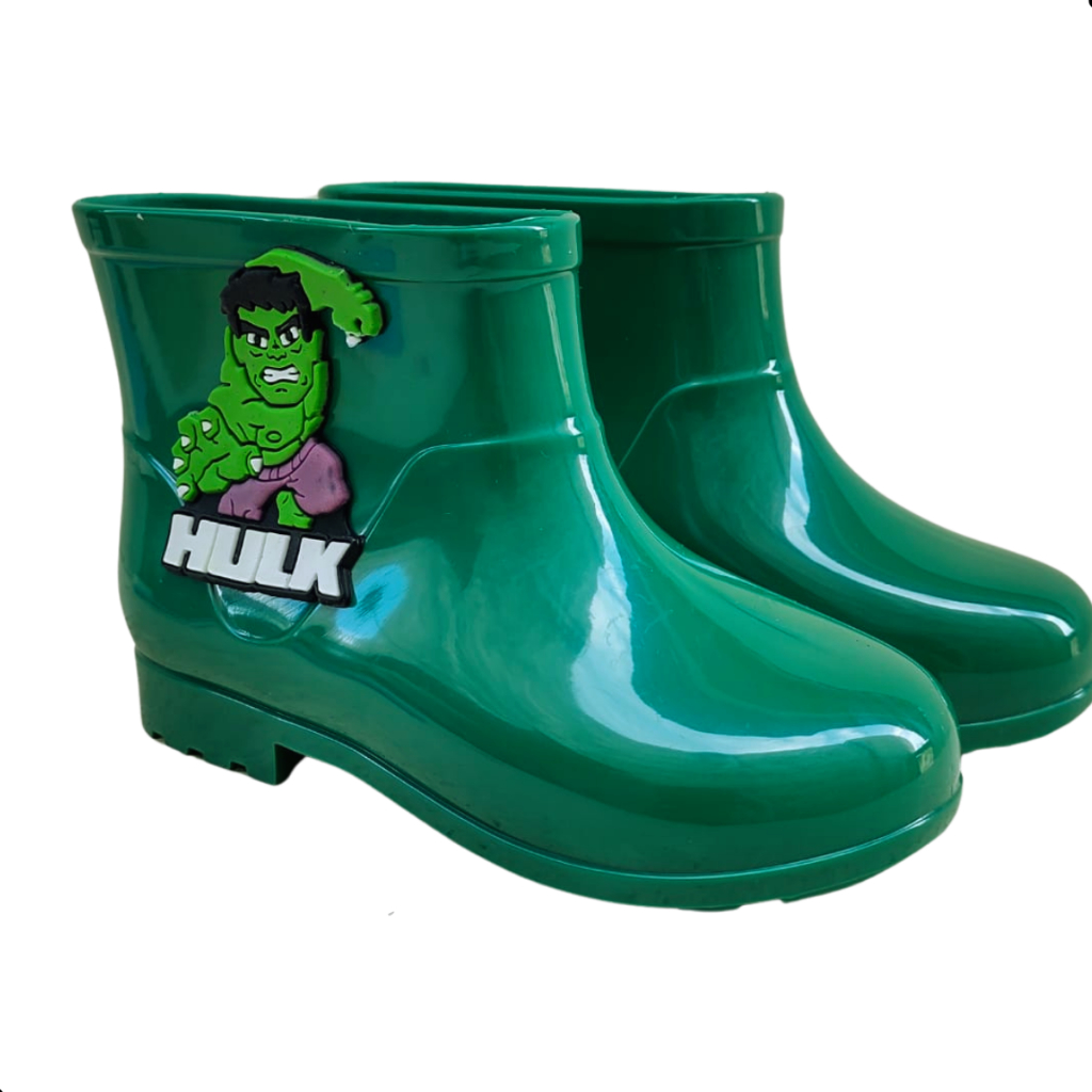Galocha Infantil Hulk Menino Chuva Frio Bota Galochinha Cano Curto Impermeavel Leve