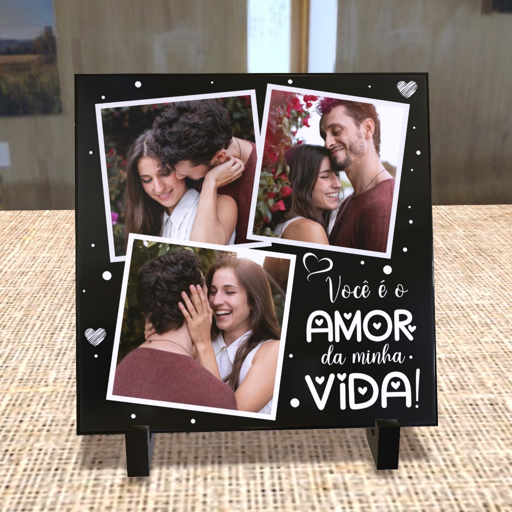 Azulejo com Foto Presente para Namorado, Casal em Oferta na Shopee