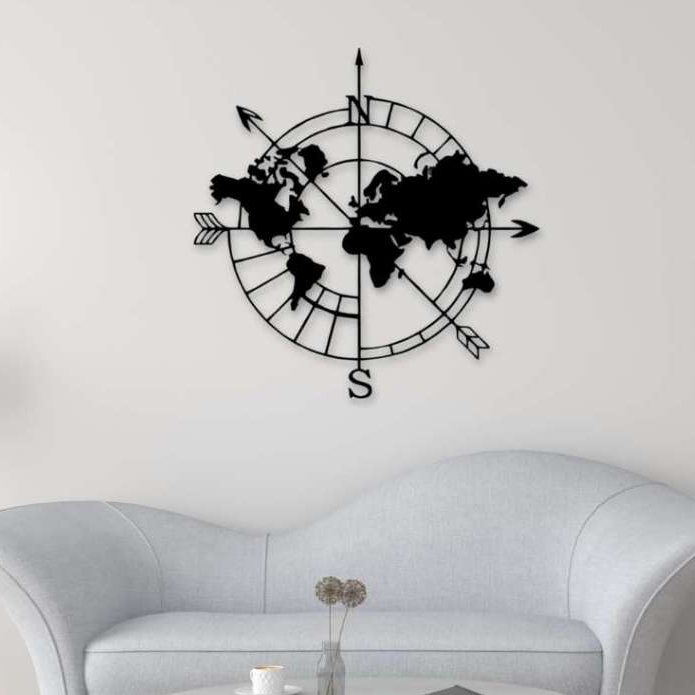 Quadro Vazado Mapa Mundi Decoração de parade Aplique Mdf 3mm Adesivo Decorativo