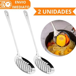 KIT 2 Escumadeira de Fritura Arroz Massa 100% Aço Inox Resistente Para Casa Cozinha Restaurante Buffet em Oferta na Shopee