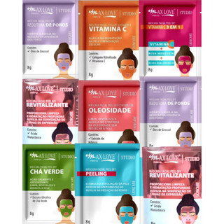 Kit 8/12/16/22 Máscaras Peel Off Max Love - Sachê 8g Limpeza De Pele, Cuidado Facial Skin ...