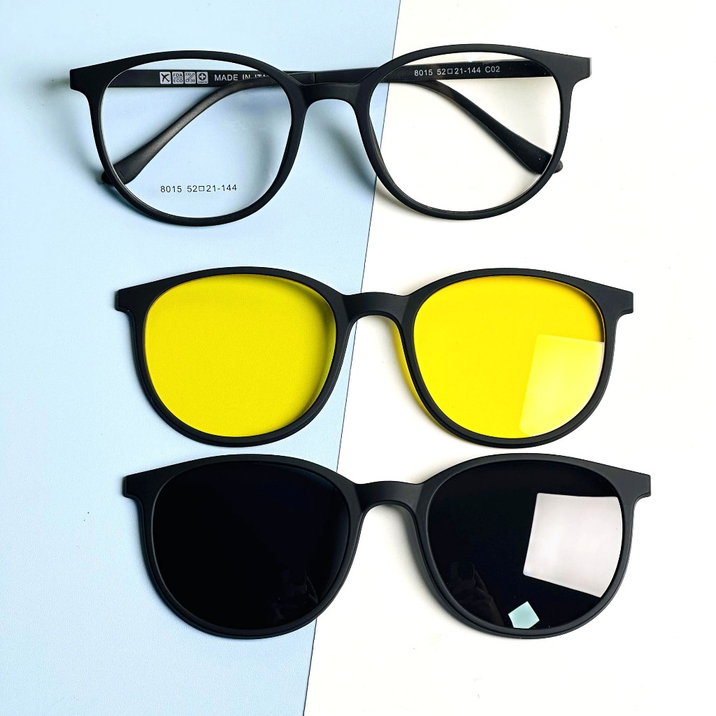 Armação de Óculos Clip On 8015 3 Lentes
