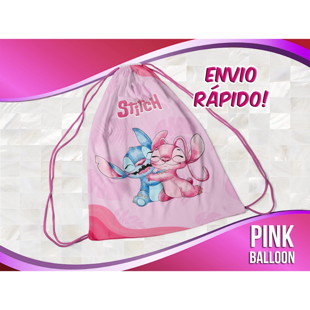 MOCHILINHA STITCH E ANGEL 2 (ENVIO RÁPIDO) - SACOLINHA LEMBRANCINHA em Oferta na Shopee