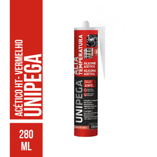 Silicone Acético Alta Temperatura Vermelho 280ml Unipega em Oferta na Shopee