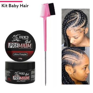 Kit Baby Hair  Gel Premium G10 + Escovinha Para Baby Hair em Oferta na Shopee