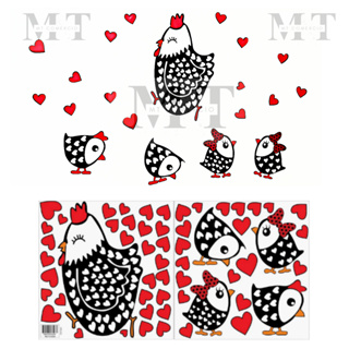 Cartela de Adesivo Decorativo Galinha e Pintinhos Para Geladeira, Parede, Vidro e Móveis em Oferta na Shopee