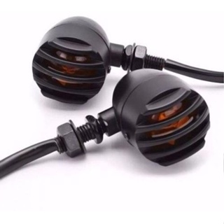 1 Par De Pisca Seta Bullet Moto Custom Harley Café Racer Metal em Oferta na Shopee