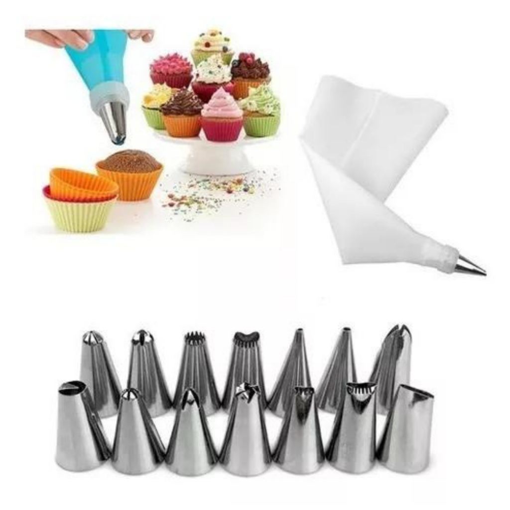 12 peças Bico De Confeiteiro Bolo Saco Decorador Profissional 12peças Cupcake