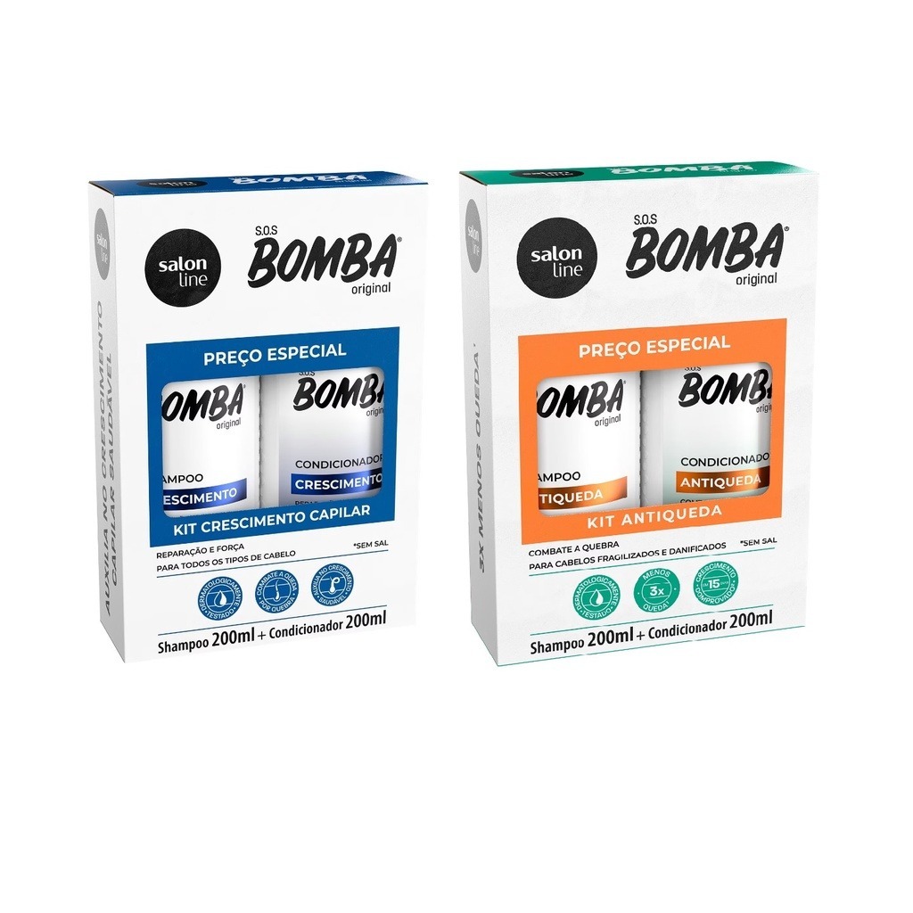 Kit shampoo + condicionador sos bomba salon line 200 ml