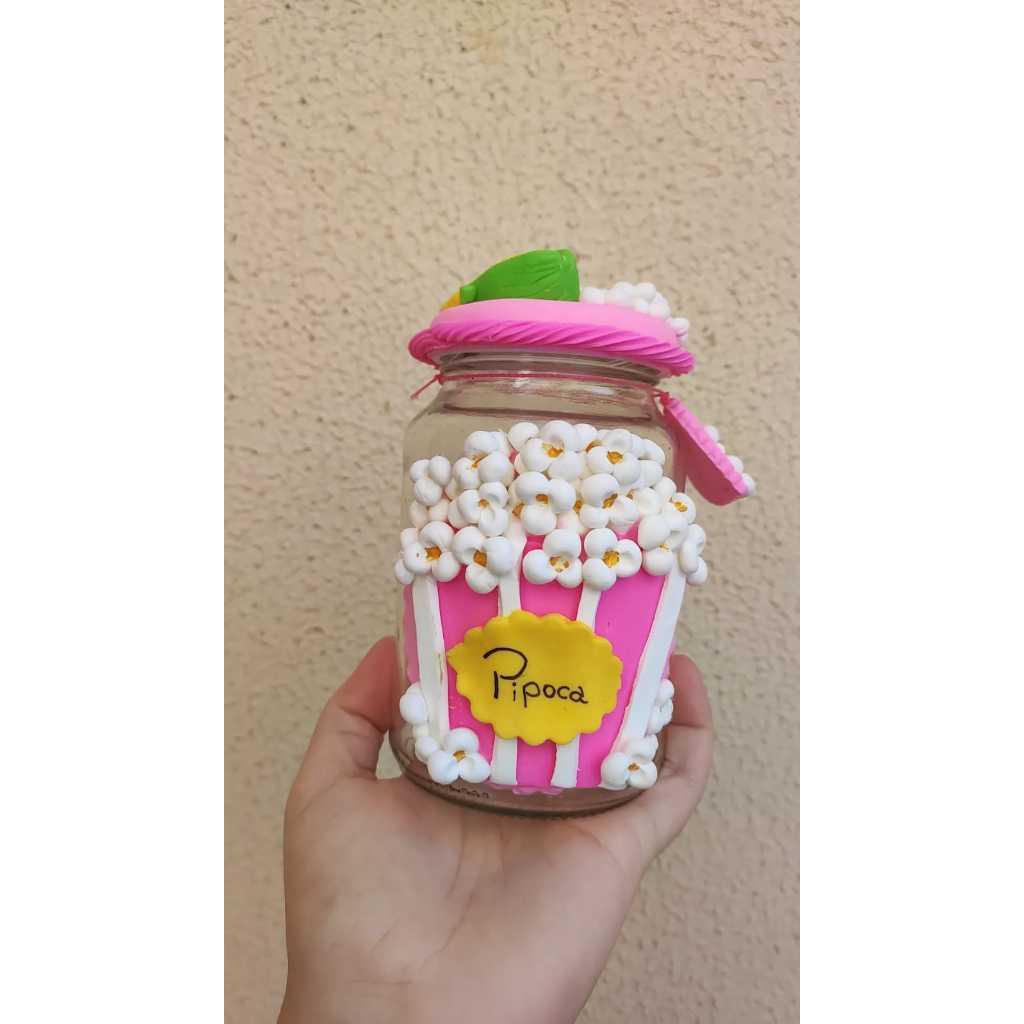 Pote de Pipoca Decorado em Biscuit