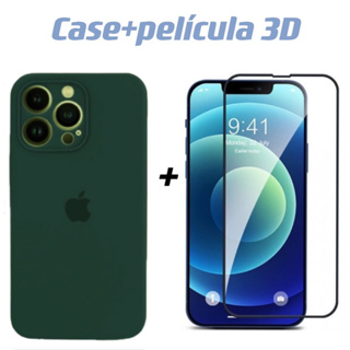 Kit Capa+película 3D capinha cilicone aveludado com proteção de câmera para iPhone 12 12pro 12promax  com película 3D em Oferta na Shopee
