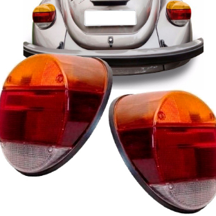 LANTERNA TRASEIRA VW FUSCA FAFA 1979/ COM SOQUETE VERMELHA/AMBAR RE CRISTAL LADO DIREITO/ LADO ESQUERDO PLASTICO AG MARC 1041