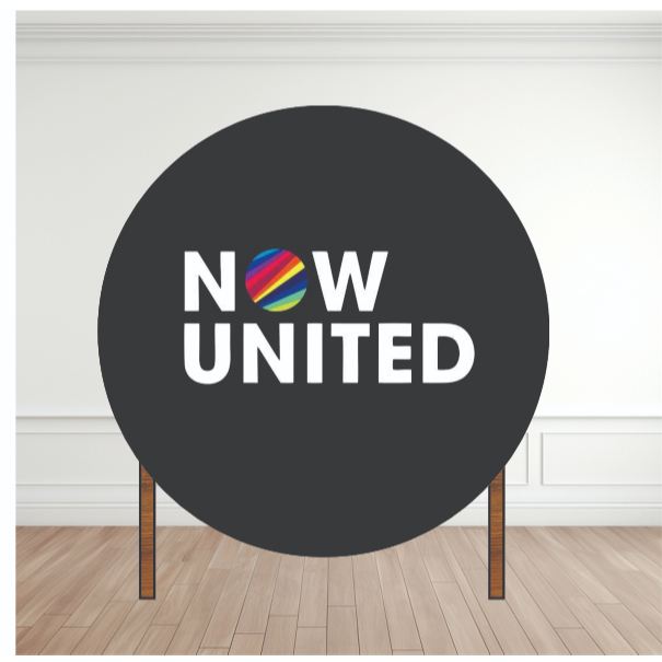 Painel em Lona Redondo Sem Elástico - Tema Now United - Lona Fosca